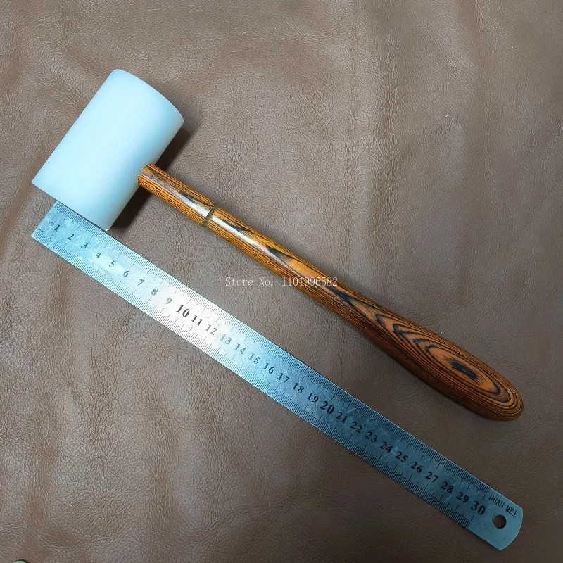 

Nylon Head Wooden Handle Chopping Hammer Household Handmade Leather Tool DIY Leathercraft Cutting Carving Knock Accessories Tool