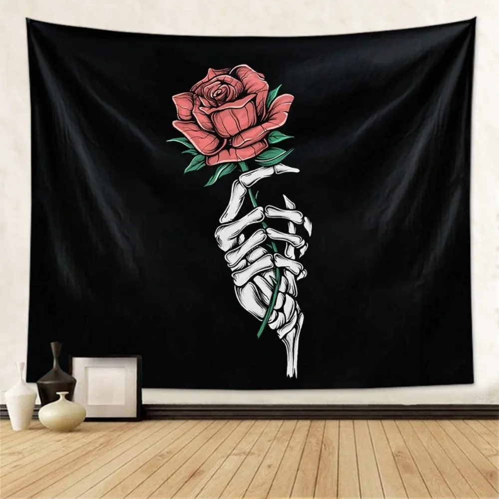 Rose and Feather Tapestry - Elegant Wall Hanging for Home Decor, Perfect Gift for Those Who Love Nature and Artistic Designs