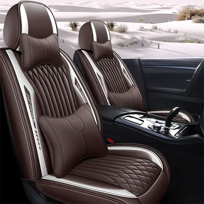 4 Pc Car Accessories Ventilated Cooling Wholesale Waterproof Nappa Custom Fit Design Universal Full Set Luxury Leather Car Seat