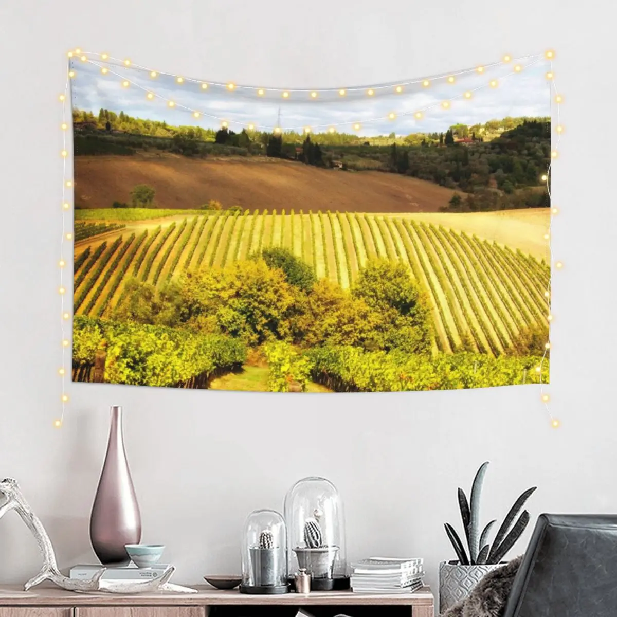 Toscana, vino país-Italia tapiz decoración del hogar decoración de la habitación de la cama decoraciones de la casa estética para el tapiz de la habitación
