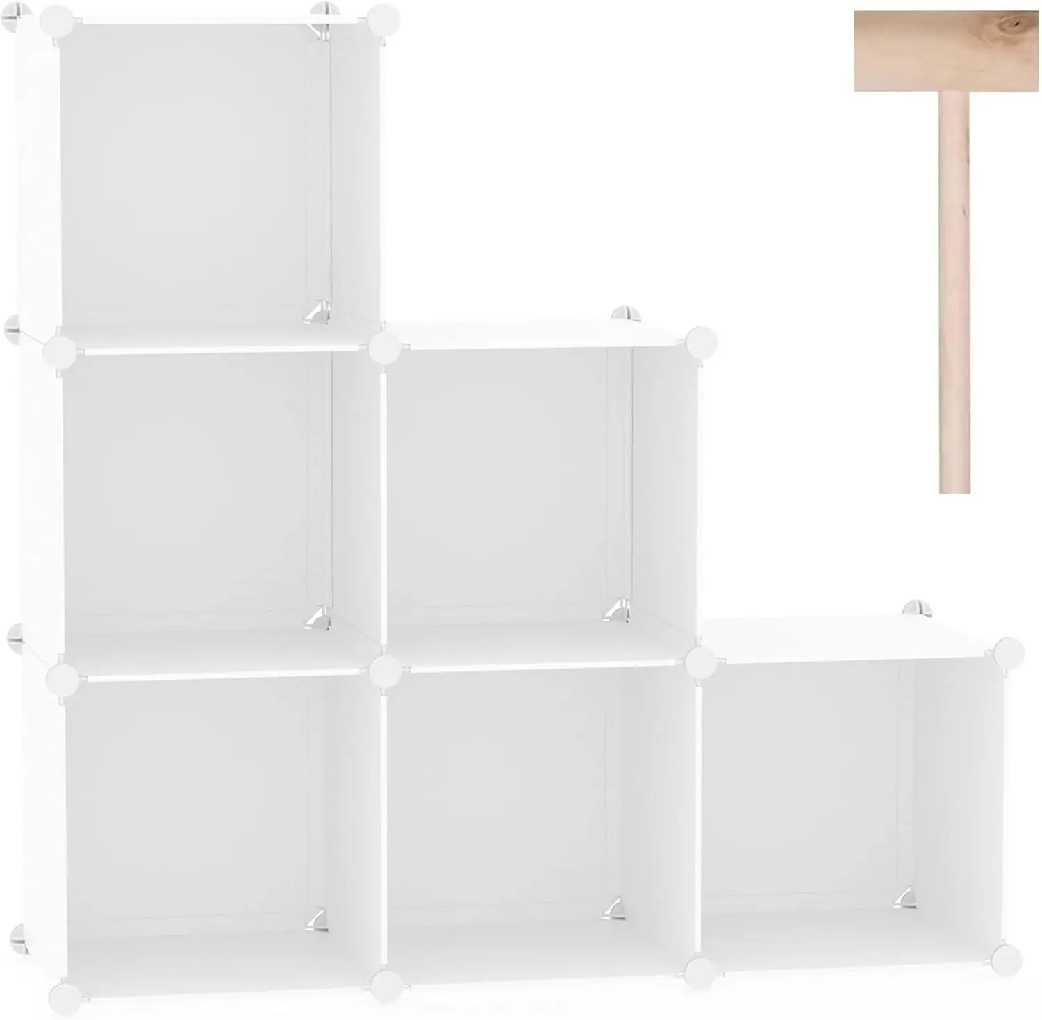 

6-Cube Storage Organizer, Stackable Storage Cubes Shelves, Portable Bookshelf, Plastic Clothing Storage Closet Organizer, DIY
