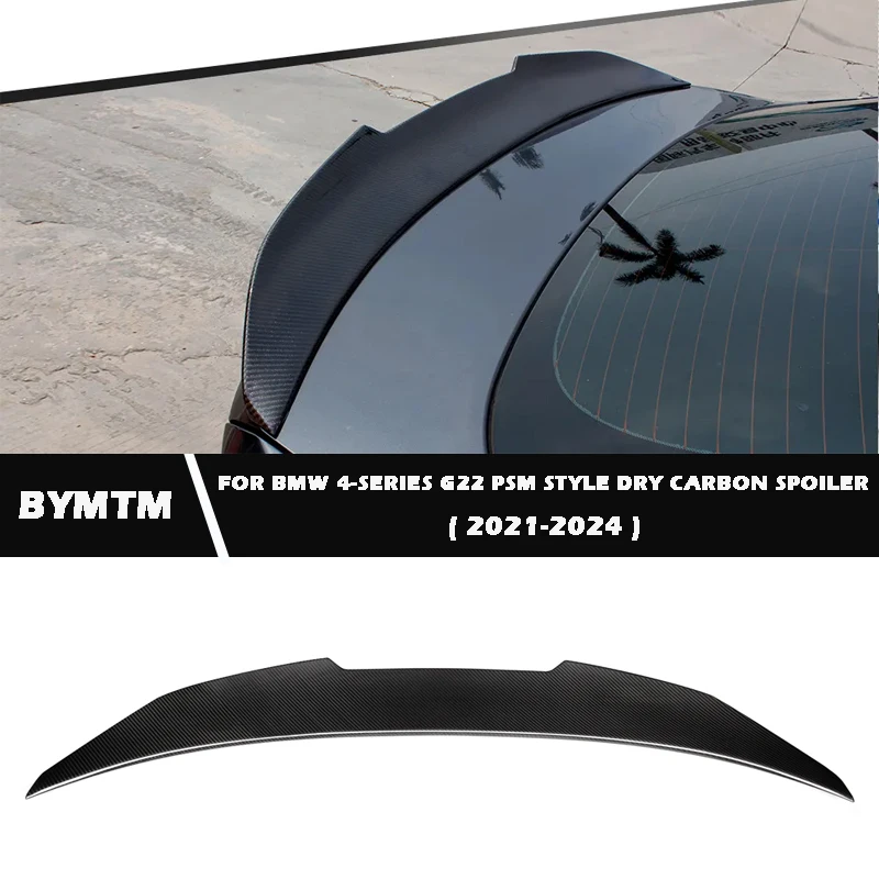 

Car exterior decoration PSM Style Dry Carbon fiber Spoiler Spoiler Ducktail Rear Lip Tail Wing For BMW 4 Series G22 2021