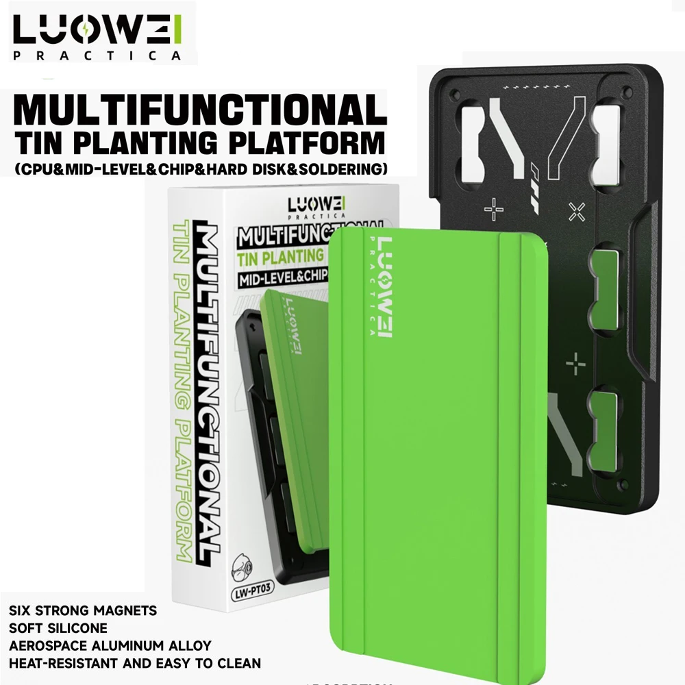 Luowei LW-PT03 Multifunctional Tin Planting Silicon Pad For Mobile Phone Motherboard Middle Frame CPU NAND IC Chip Reballing Mat