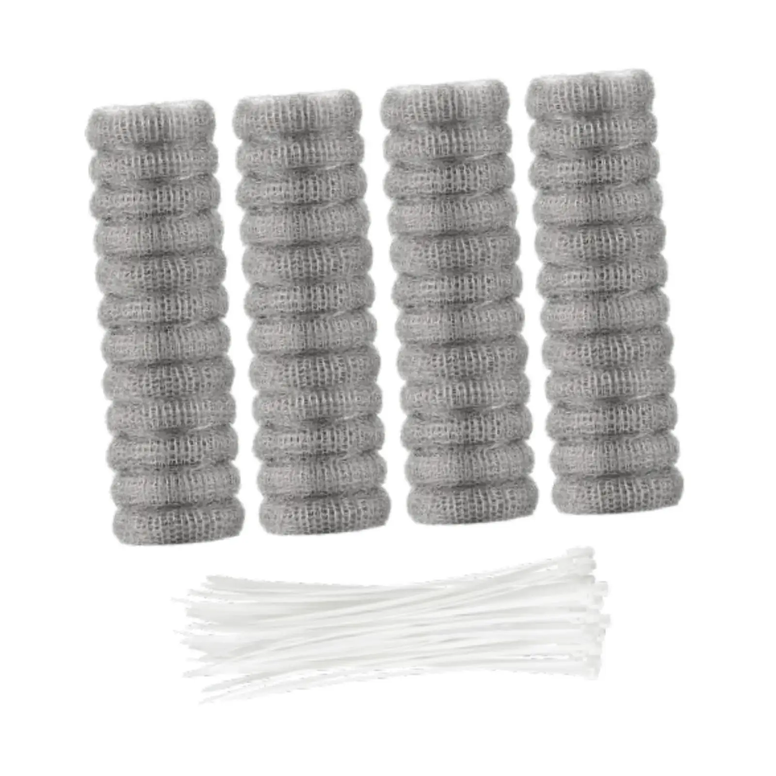 48Pcs Lint Trap Hose Screen Filter Catcher with Nylon Cable Ties Stainless Steel