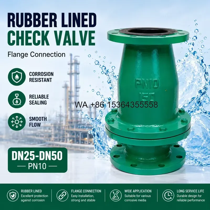 Wmwmnu Wmwmnu for WCB Flanged Rubber Lined Swing Check Valve PN10 DN25 DN50 EPDM for Weak Acid Alkali Desulfurization - Aliexpress Deal