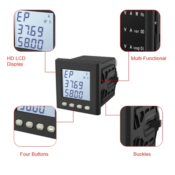 LNF96ZY-CM 4'' LCD Dual Energy 3 Phase Multi Function Panel Power Meter