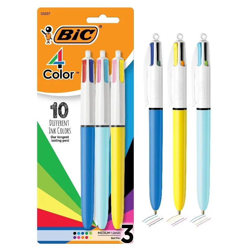 The Latest BIC Multi-color Gen Pen 4-color Ballpoint Pen 1.0mm Imported From North America and Produced in France Stationery
