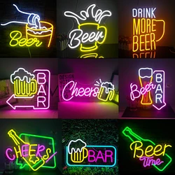 Bar Wine Glass Neon Sign LED Light Party Club Restaurant Bar Sign Bedroom Home Holiday Shop Art Wall Decor Beer Neon Lights