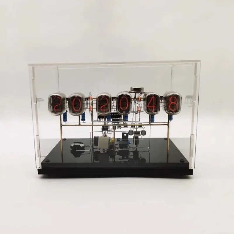 DIY Nixie Tube Clock Material Kit Vintage Digital Table Glow Tube Clock Unique Creative Watch Home Desktop Clock Ornaments