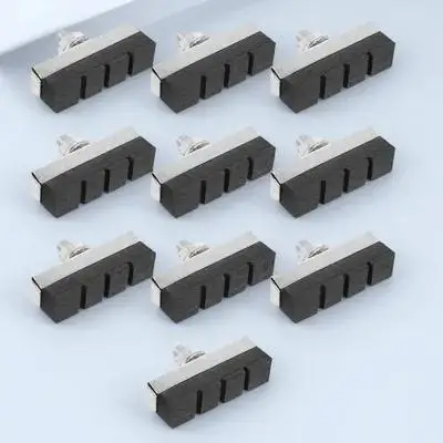 

10 Sets Bike Brake Pads Caliper Black Toddler Folding Rubber Metal Compound Structure Drainage Tank Grooves Endure Bumps