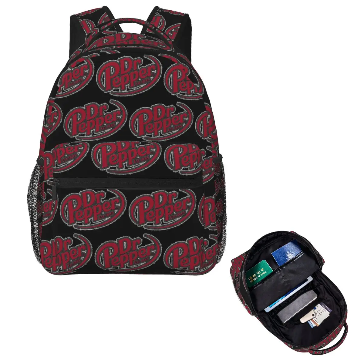 

Est 1885 Dr Pepper Student Backpack School Bag Hiking Travel Daypack for Men Women Fashion Bookbag Shoulder Bags