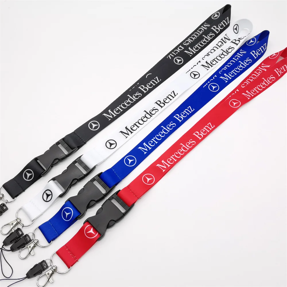 Mercedes Benz Car Keychain Nylon Long Lanyards Neck Straps Keyrings Ribbon Decoration For W211 W212 Automotive Accessories