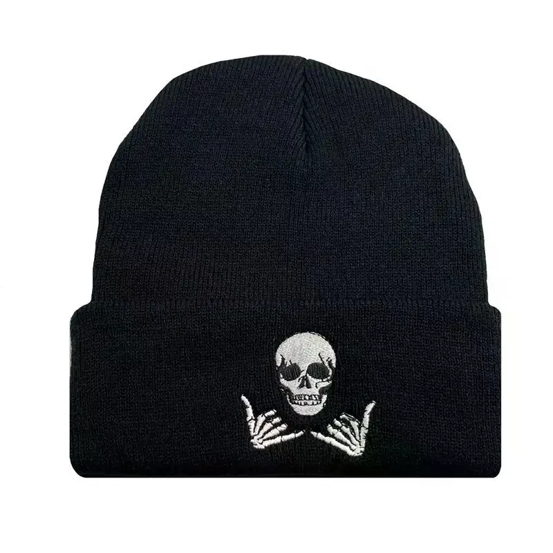 Winter Beanies Hat Men Women Cozy Winter Knit Skull Cap Embroidered Warm Beanies Thick Stretchy Hat Unisex Sports Beanies Hat