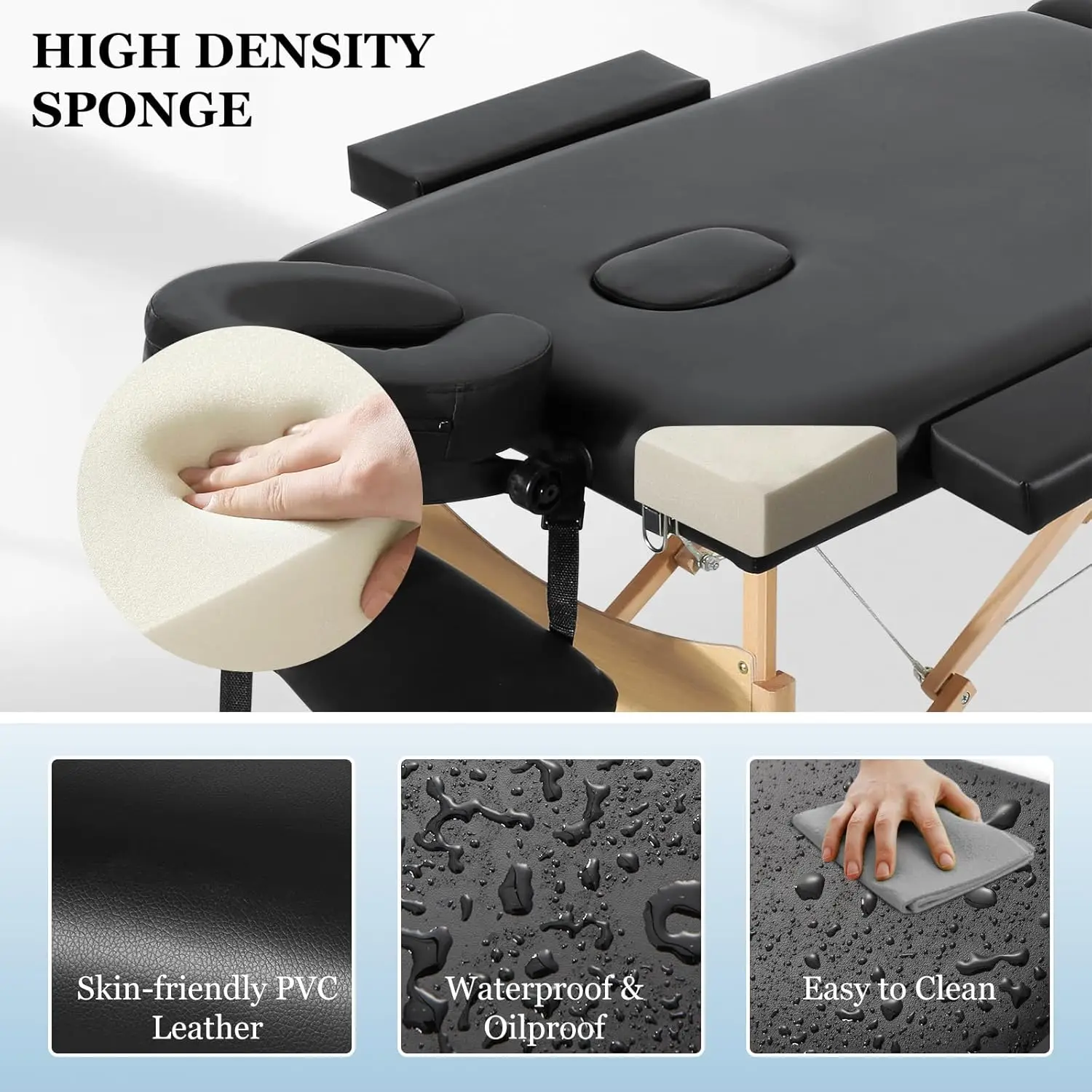 Massage Tables Portable Lash Bed for Eyelash Extensions 73 inch Long Tattoo Table Height Adjustable Professional 3-Fold Lightwei