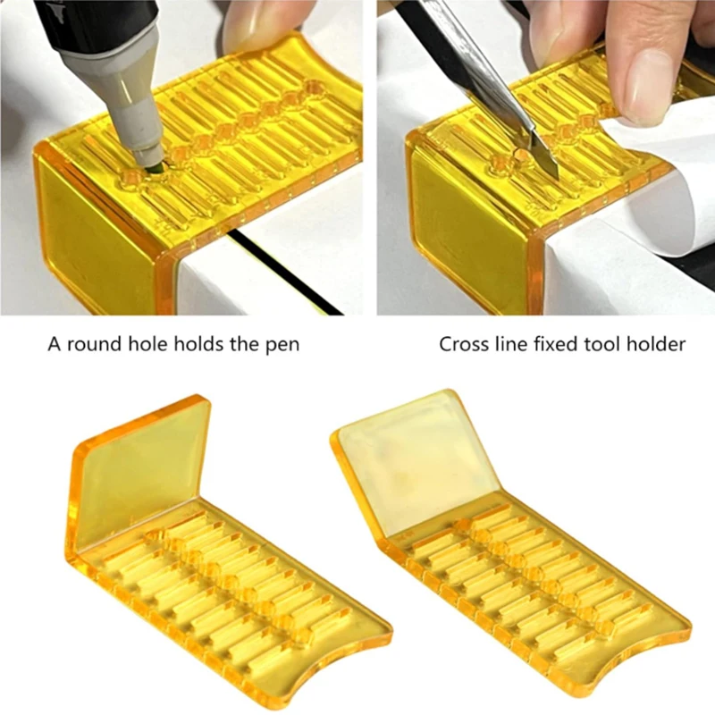 Color Film Cutting Tool, 90-Degree Measuring Squeegee, Hollow Distance Marking & Cutting Line Squeegee for Car Wrapping