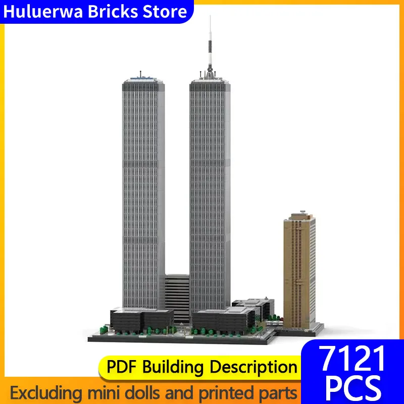 Street View Model MOC Building Bricks World Trade Center Complex Modular Technology Gifts Holiday Assemble Children Toys Suit