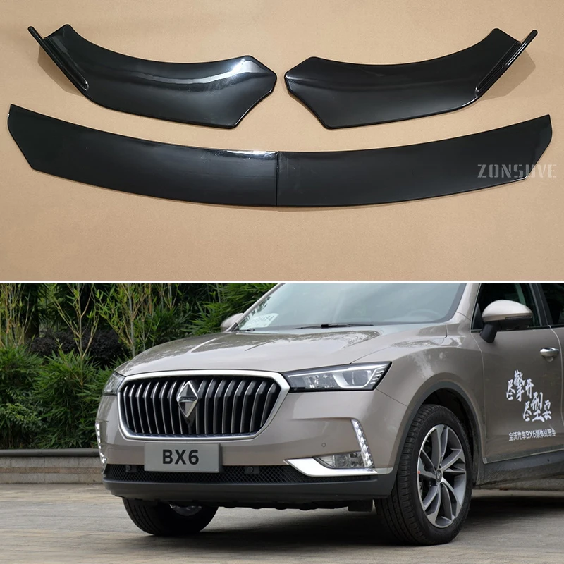 4Pcs Body Kit Accessories Front Bumper Lip Splitter Spoiler For  Borgward BX6 2016 --2024 Year