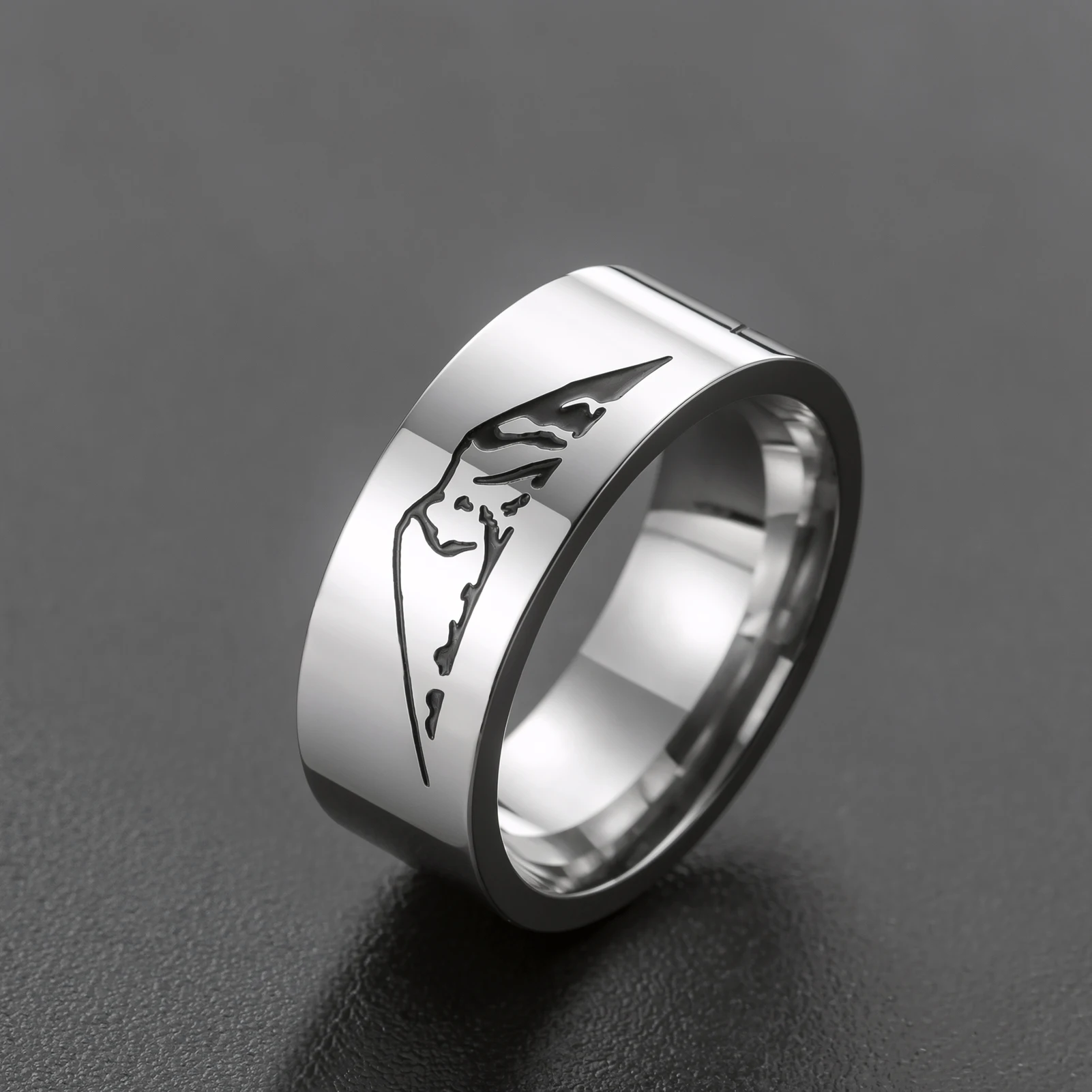 Stainless steel mountain peak stainless steel wide ring Valentine's Day gift for men and women