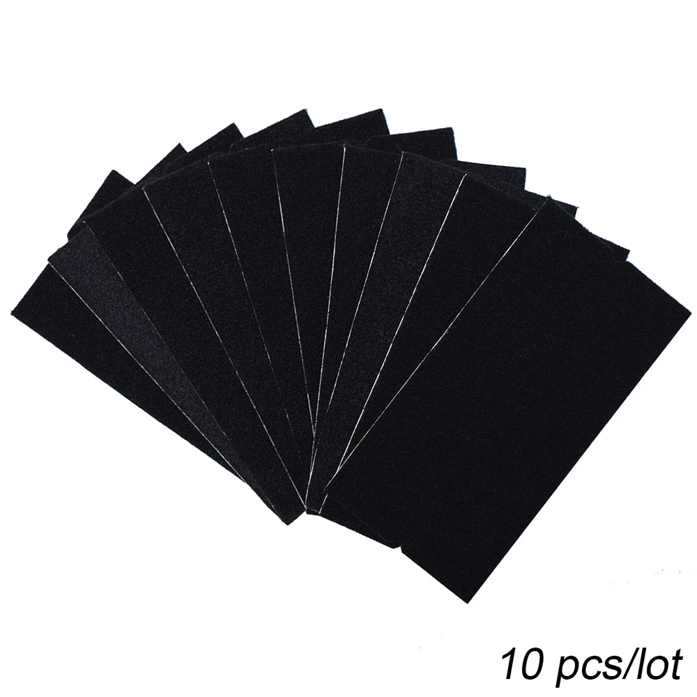 10pcs Black Cloth 10x5cm Fabric Replaceable Felt With Self Adhesive Glue For Squeegee Car Vinyl Film Wrapping Scraper A08