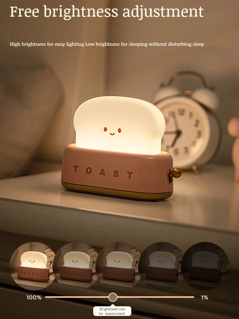 USB Rechargeable Table Lamp soft light eye care Bedroom Night light Timing to turn off lamp for Breastfeeding and Night Rising