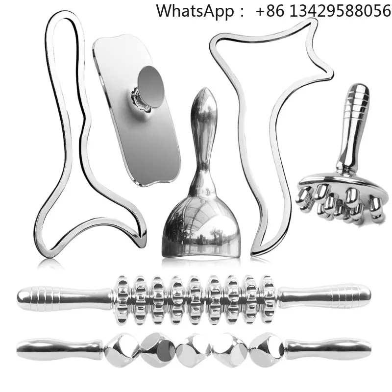 7Pcs Metal Madero Therapy Massage Tool Set Stainless Steel Body Sculpting Lymphatic Drainage Massager Kit