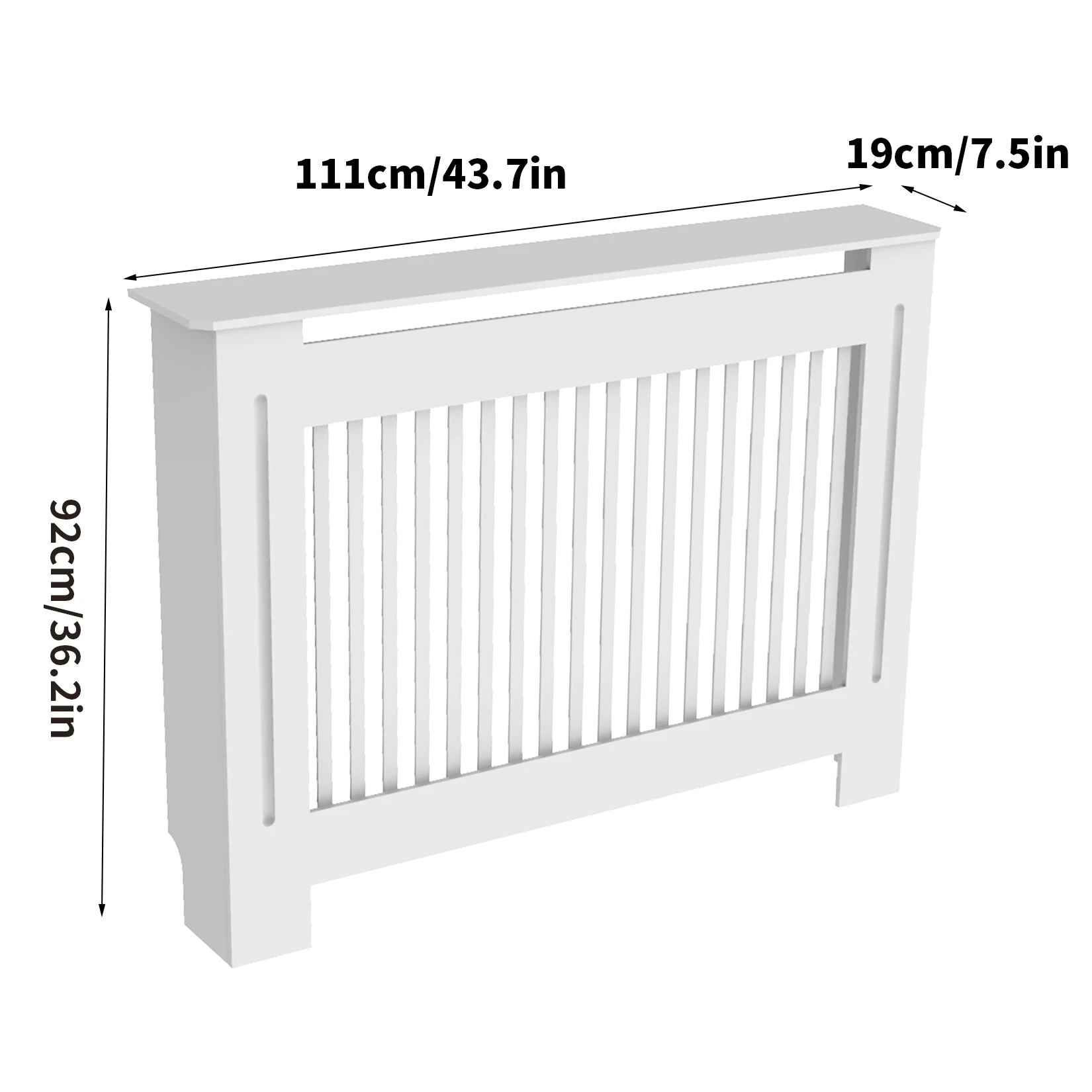 Cubierta blanca para radiador de pared, cubierta de parrilla de madera moderna de MDF, S/M/L/XL