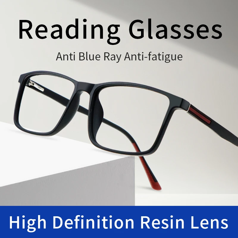 Blue Light Blocking Computer Readers Stylish Durable TR90 Thin Frame Fit Medium To Big Face for Men Women