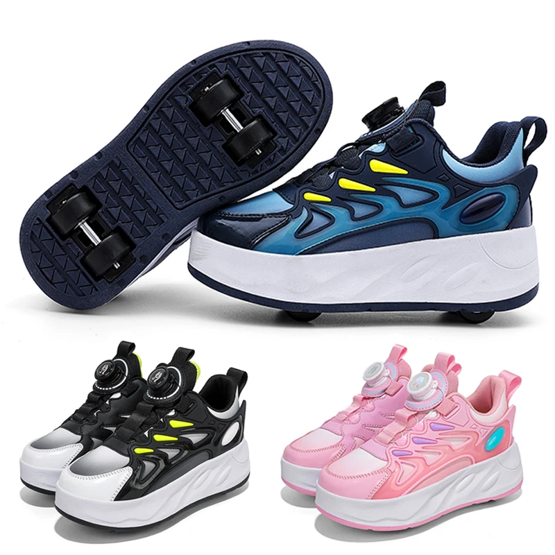 Chaussures de sport à roulettes multifonctionnelles pour hommes et filles, patins à roulettes pour jeunes, chaussures de course, haute qualité, tendance, taille 30-40