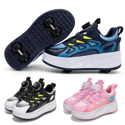 Trend youth roller skates High quality multi-functional sports shoes men and girls wheel sports shoes 30-40 size running shoes