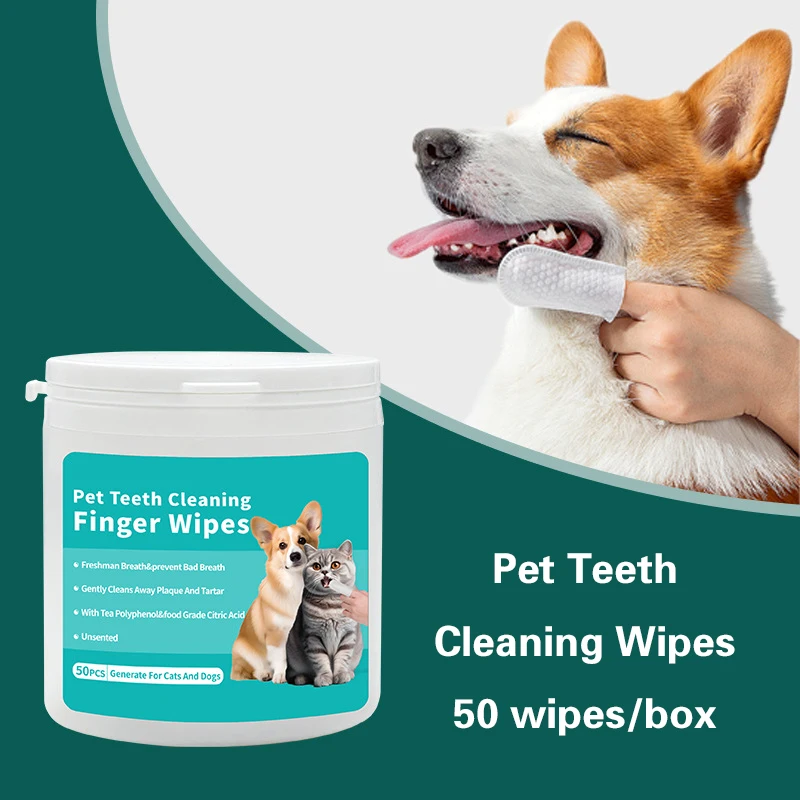 

Pet Products Pet Teeth Cleaning Finger Wipes Disposable Finger Toothbrush Dog And Cat Mouth Cleaning