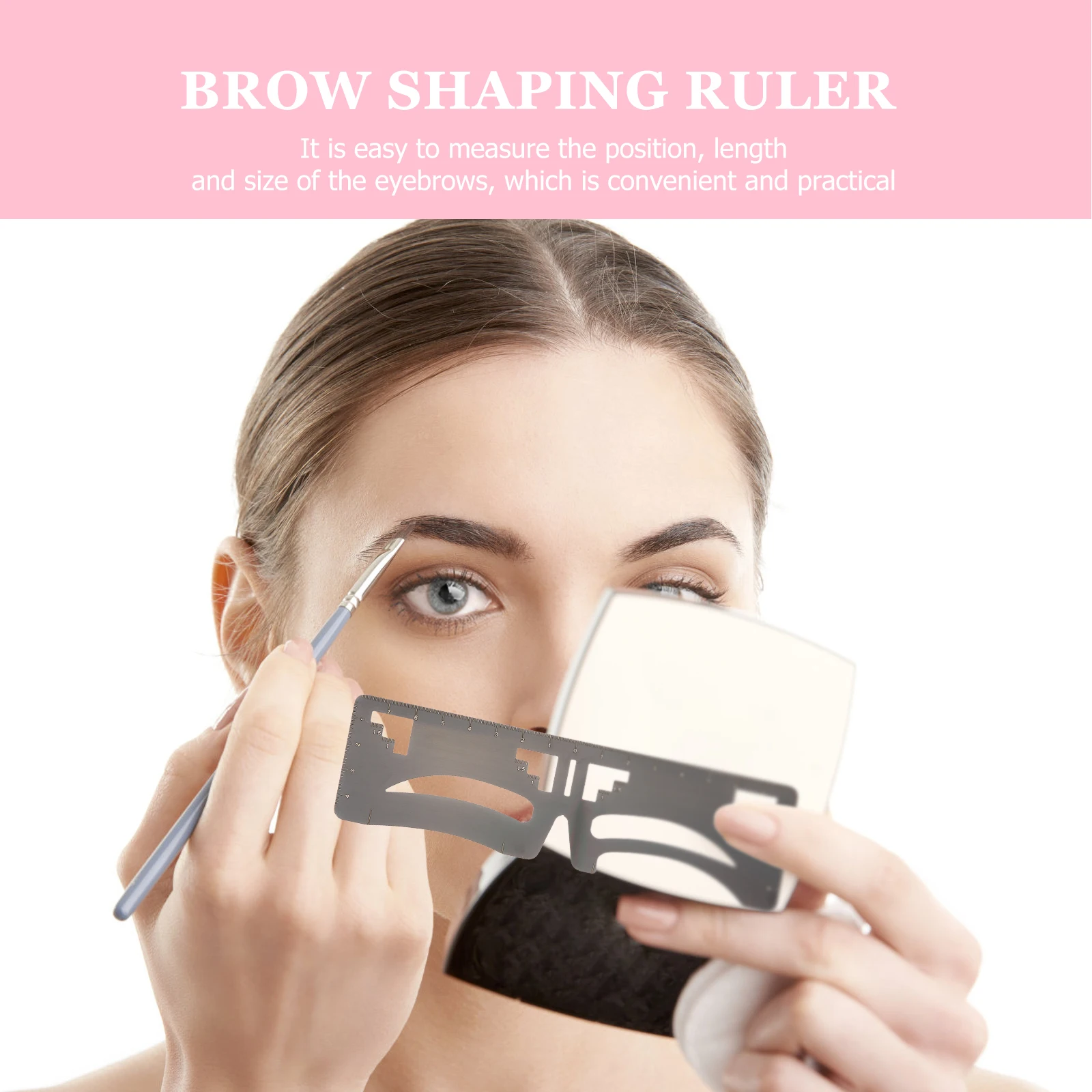 

2pcs Eyebrow Shaping Ruler Brow Guide Template Stencil Tool For Makeup Symmetrical Brows Measuring Flexible Brush