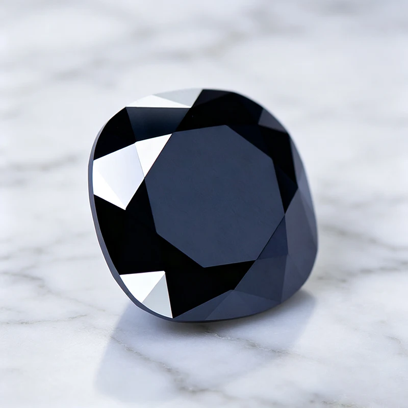 Moissanit-Stein in Schwarz, Kissenform, synthetischer Labor-Edelstein für DIY-Ringe, Halsketten, Ohrringe, Hauptmaterialien mit Zertifikat – Detail 3