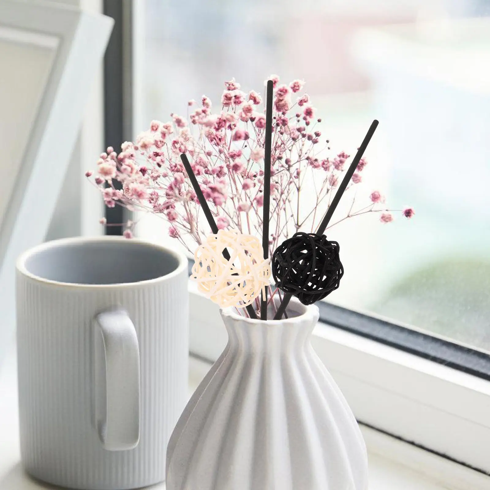 20Pcs Aromatherapy Rattan Balls Fragrance Diffuser Replacement for Empty Aroma Sticks Home Office Bathroom Decor Vase Fillers
