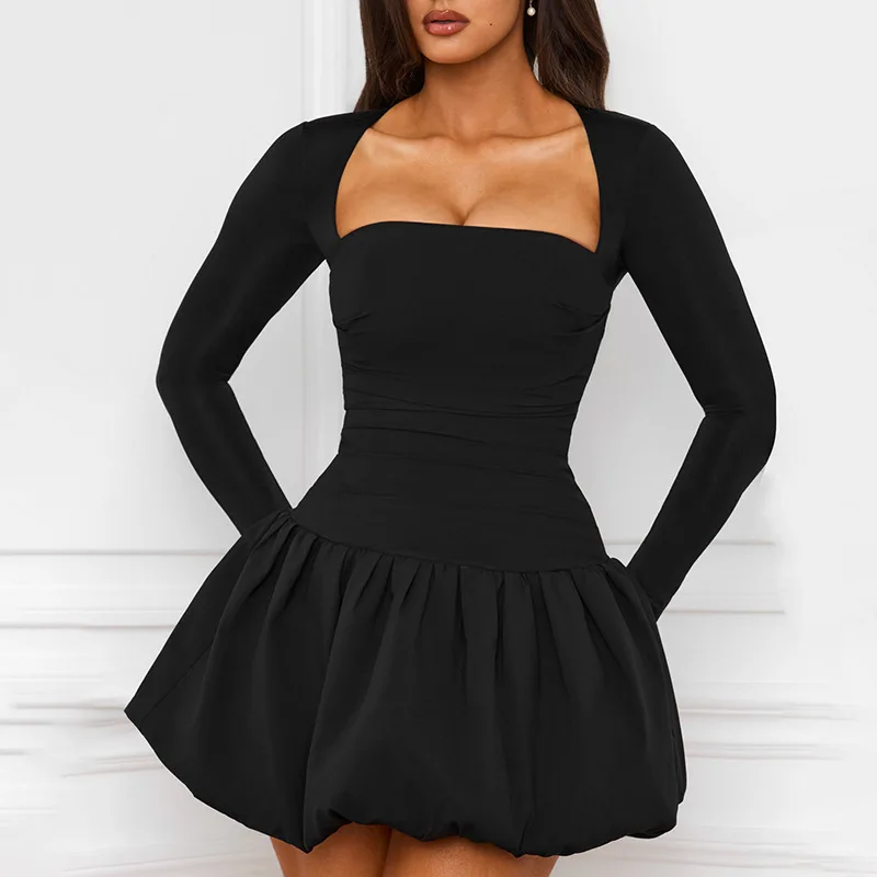 

Elegant Long Sleeved Bodycon Women Dress Sexy Slim Backless Mini Vestido Autumn and Winter New 2025 Party Evening Dress