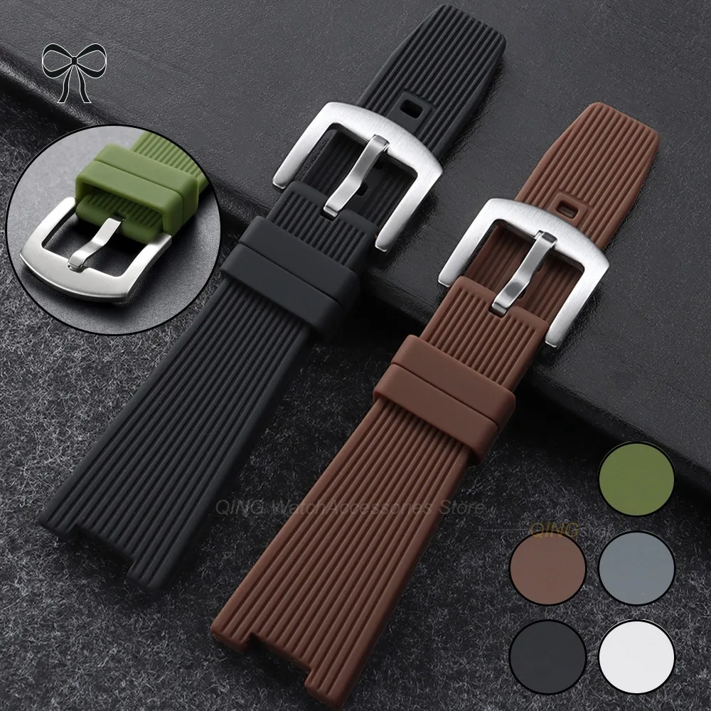 For Patek Philippe For Nautilus 5711/5712/5726/5980 Soft Silicone Watchband Strap 25*12mm Bracelet Accessory Men Sport Wristbelt