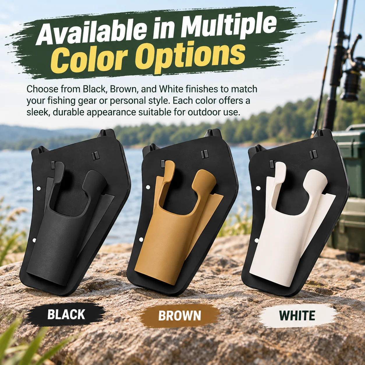 1/3PC Hands-Free Waist Rod Holder Pole Gear with Stash Pocket for Spinning/Casting Rods Fits Most Belts for Shore & Boat Fishing view 5