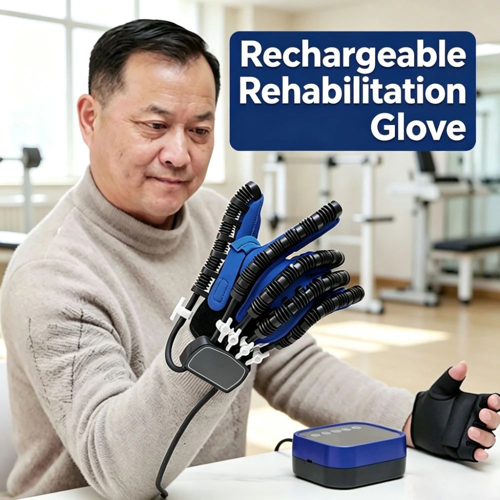 Rechargeable Rehabilitation Robot Glove Stroke Hemiplegia Hand Trainer Finger Function Recovery Exercise Hand Bone Support Brace
