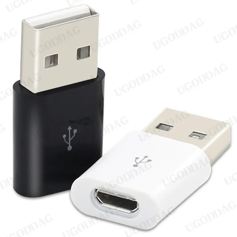 Adaptador USB macho a Micro USB hembra OTG, convertidor de cargador de datos ABS para teléfono, tableta, PC, velocidad de datos de alta velocidad de