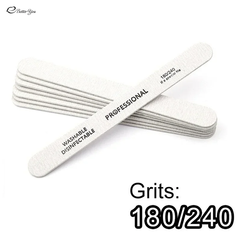 1-10pcs Wooden Nail File Professional Nail Art Sanding Buffer Files 180/240 Double Side For Salon Manicure Pedicure UV Gel Tips