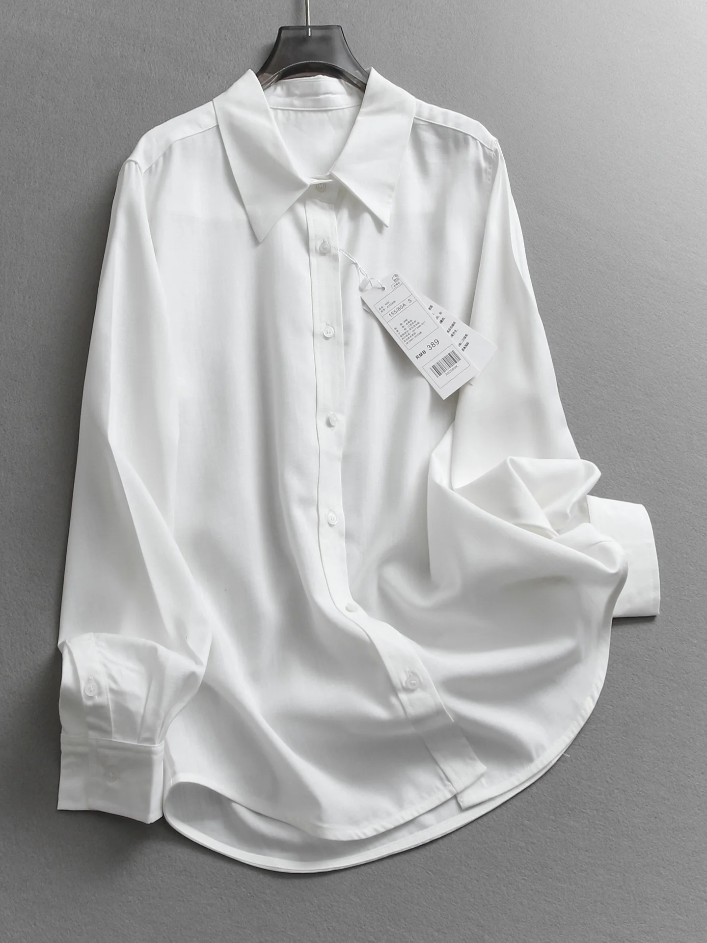 

Linen Blend Shirt Breathable Long Sleeve Commute Friendly Women's Casual Shirt Layerable Loose Fit Pure Color Spring 2026