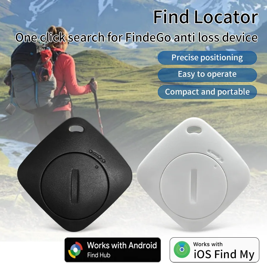 

Compatible with Apple Google Dual Systems Bluetooth Anti Loss Device White Black with Lanyard Suit for Pet Child Backpack Wallet