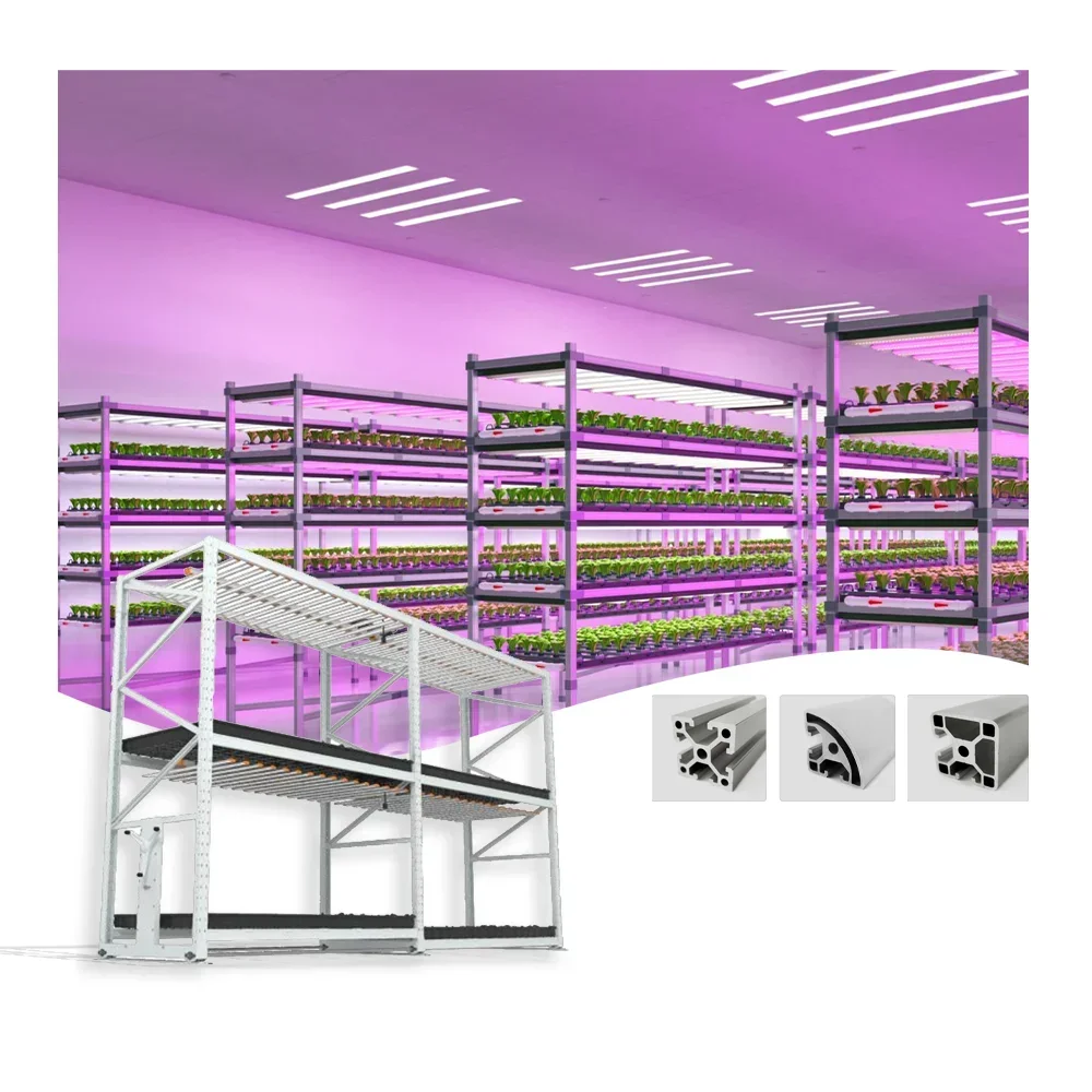 Multi Tier Indoor Cultivation Plant Grow System Movable Rolling Hydroponic Vertical Farming Mobile Grow Rack