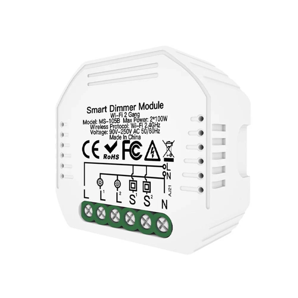 Easy Setup Wireless Light Dimmer Wifi Dimmer Module Smart Light Module Compact Design Module Remote Lighting Management