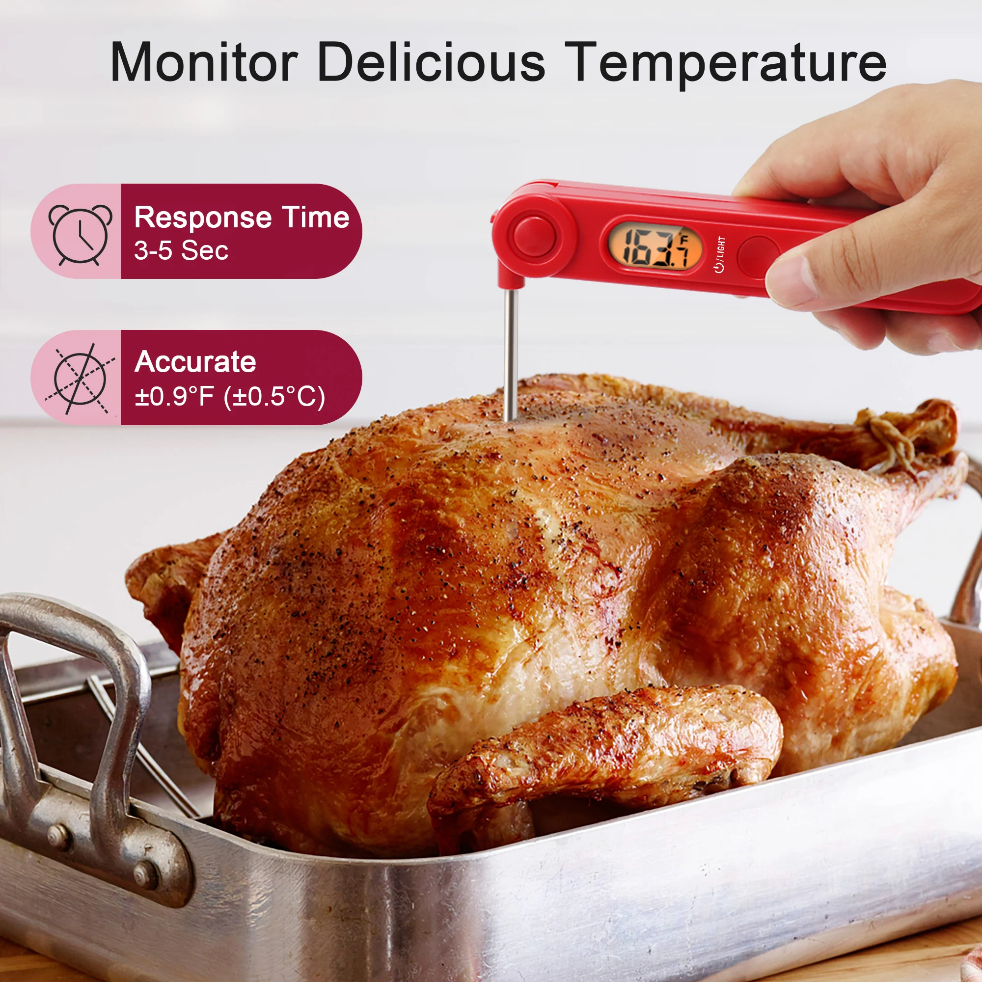 ThermoPro TP03 Instant Reading Kitchen Cooking Digital Meat Thermometer For Grilling Barbecue