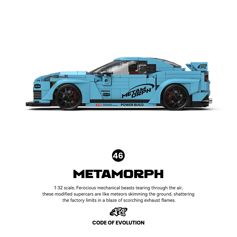 Samochód sportowy R35 z serii Evolution w skali 1:24 - modyfikowany widebody, niebieski, zestaw do samodzielnego montażu z pudełkiem ekspozycyjnym, prezent na Boże Narodzenie/urodziny