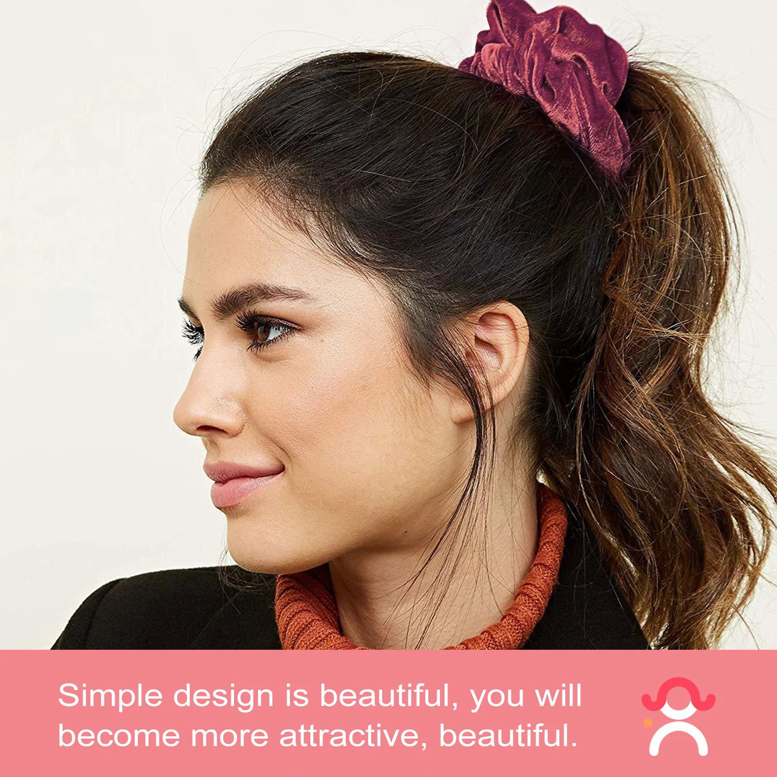 

6Pcs Silk-Like Fabric Hair Scrunchies for Women Soft Elastic Hair Ties No Damage Hold All-Day Comfortable Style