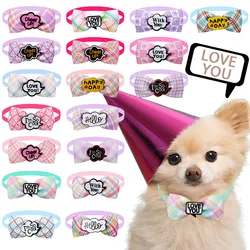 10PCS Pet Grooming Accessories Summer Fashion Dog Bow Tie Handmade Bulk Adjustable Pet Collars For Small Dogs and Cats