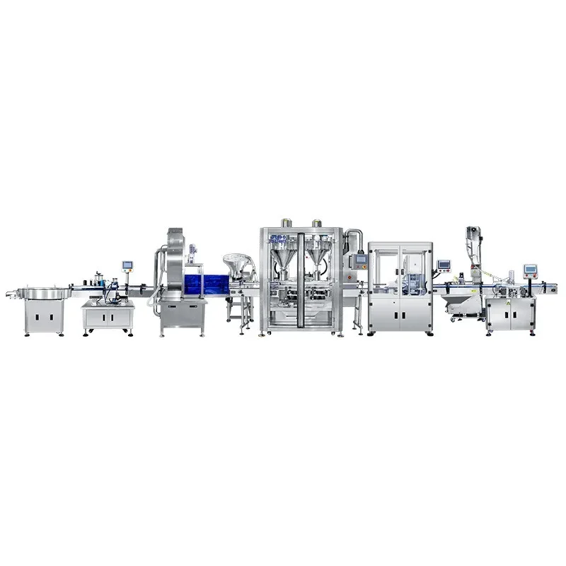 Automatic protein powder filling and packaging production line, starch coffee powder canning, mechanical sealing