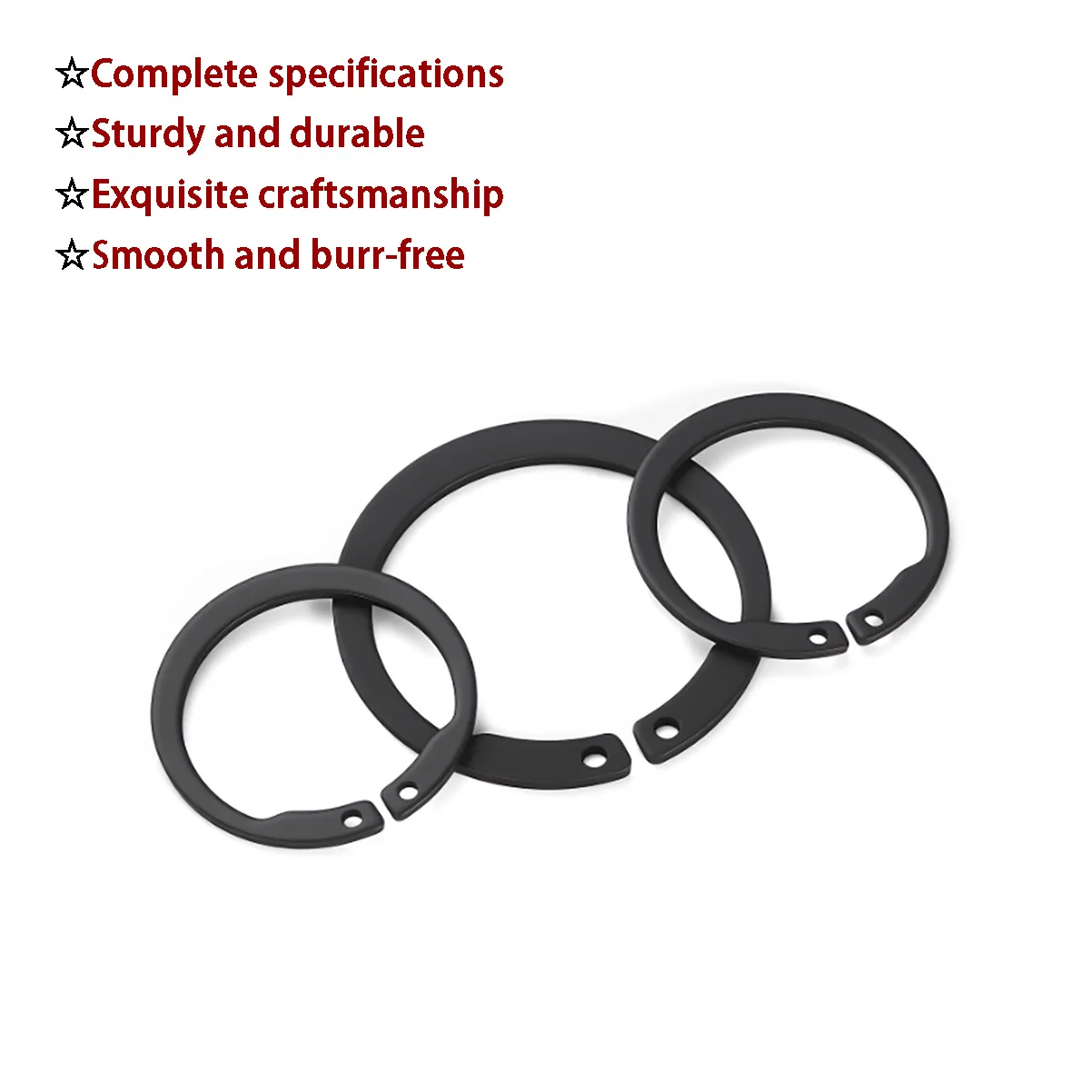 65 Manganese Steel M1408/AV Reverse Shaft Circlips - C-Type Internal Retaining Rings Open Snap Rings M8-M100