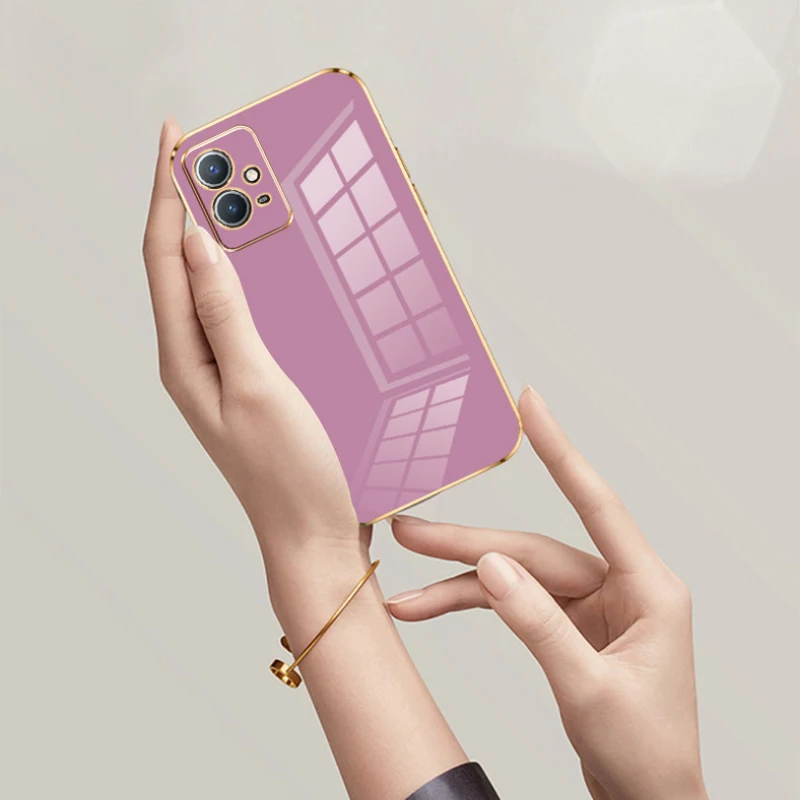 For vivo Y55 5G Case vivo Y75 5G Y30 5G Vivo Y55s 2023 Phone Case V2127 V2154 V2142 Luxury Square Plating ShockProof Back Cover